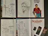 sketches of a woman in a red shirt and a man in a red shirt and a woman in a red shirt and a man in a red shirt