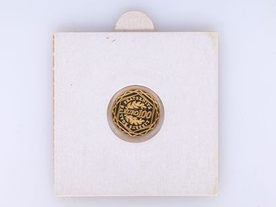 l'image d'une pièce d'or représentant un lion, sur un fond blanc