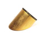 gold plated ring with black and white diamonds