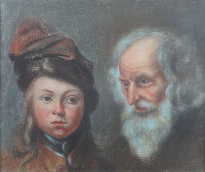 École du XIXème siècle. Deux femmes aux voiles, portrait de …