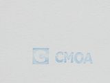 an image of a close up of a white shirt with a logo on it