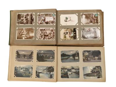 a book with pictures of people and buildings on it