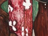 peinture représentant un groupe de personnes debout les unes à côté des autres sur un mur