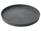 un plateau en plastique noir orné d'un motif floral