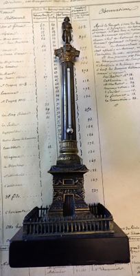 une horloge posée sur une table