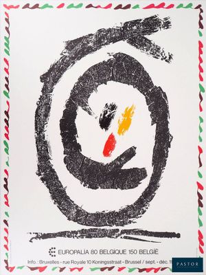 a poster with a picture of a bird in a circle
