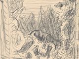 dessin représentant un chat assis sur le rebord d'une fenêtre, regardant à l'extérieur