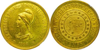 une pièce d'or ornée d'une tête de femme