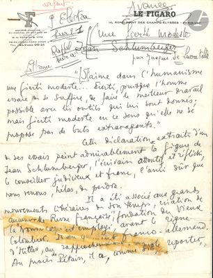 an old handwritten letter written in french on a piece of paper