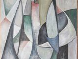 an image of a painting of a vase and a vase on a table
