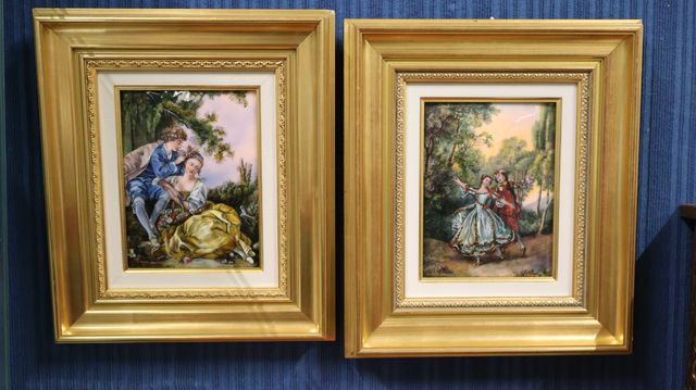 Émaux de Limoges par BONNET « Scène élégante d’après LANCRET et s...