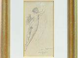 une image d'un dessin de femme nue dans un cadre doré