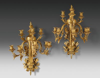 pair of gilet wall sconces in the louis xvi style