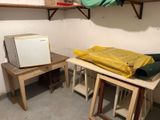 a microwave and a microwave oven on a table in a room