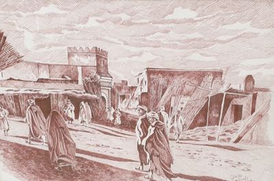 ESSAIHI Abdelsam (Né en 1952) Scène de vie au Maroc