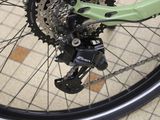 a close up of a bike with a chain on it