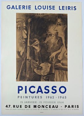 a black and white photo of a poster for picassoo