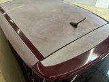 a close up of a car ' s hood with a screw on it