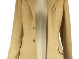 the jacket is made of wool and has two buttons on the front