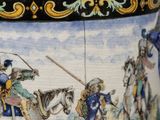 an image of a bowl with a picture of a man on a horse