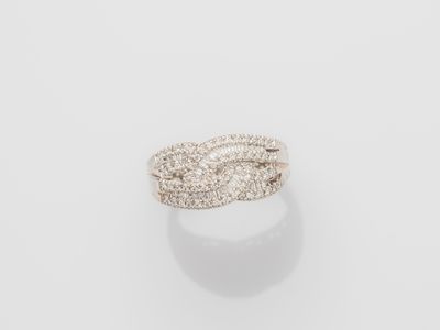 a diamond and white gold ring