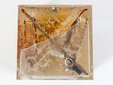 a picture of a picture of a boat in a glass block