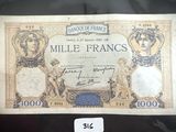 un ancien billet de banque français sur lequel figure le portrait d'une femme
