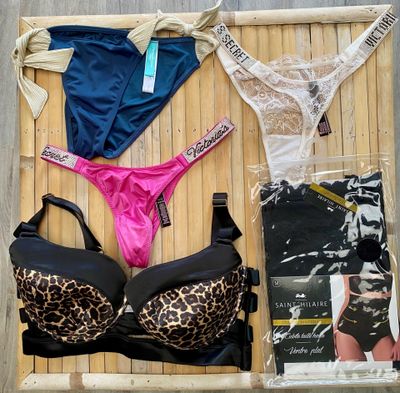 a variety of linger items laid out on a bamboo mat