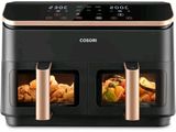 un gros plan d'une friteuse à air chaud contenant des aliments