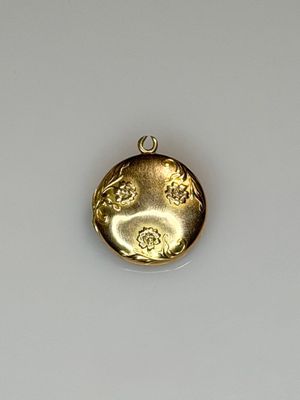 an image of a gold pendant with a dragon on it