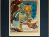 an image of a painting of a woman sitting at a table