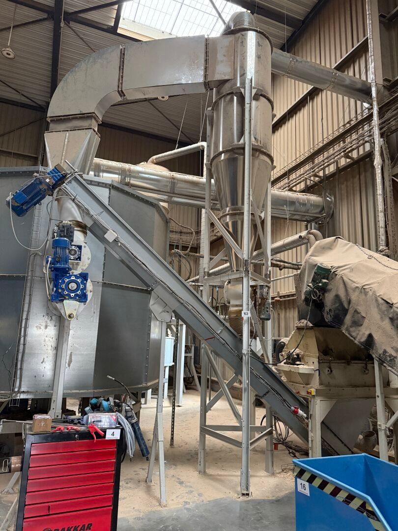 Ensemble cyclone, réseau de gaines et vis de déchargement du…