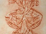 l'image d'un dessin représentant une femme avec un chapeau sur la tête