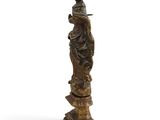 an image of a statue of a woman smoking a cigarette