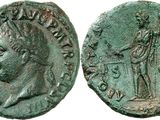 une pièce de monnaie ancienne sur laquelle figure un homme tenant une épée