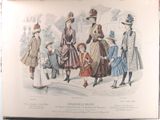 a picture of a group of women and children dressed in fancy clothing