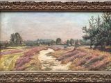 an image of a painting of a dirt road in a field