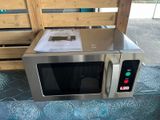 a microwave that is sitting on a table
