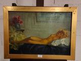 une image d'un tableau représentant une femme allongée sur un lit