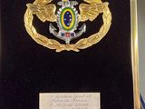 a picture of a plaque with a picture of a military emblem on it