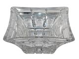 rectangular cut crystal bowl on a white background