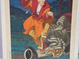 une affiche représentant un homme en scooter dans la rue