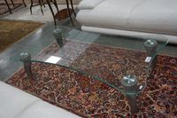 table basse design avec plateau en verre - sur 4 pieds en al…