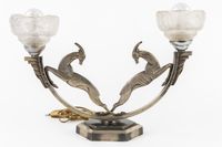 Sabino, lampe de table ornée de bouquetins, en bronze argent… (photo 3)