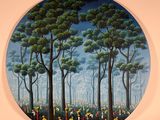 une image d'un tableau représentant un groupe de personnes dans une forêt