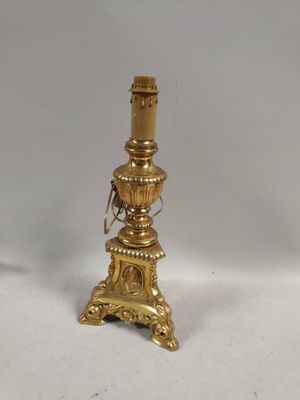 pair of antique brass candlesticks