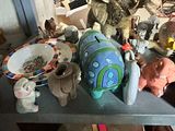 a table with a lot of stuff on it
