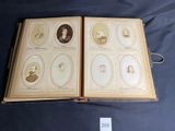 an old book with a bunch of pictures of people on it