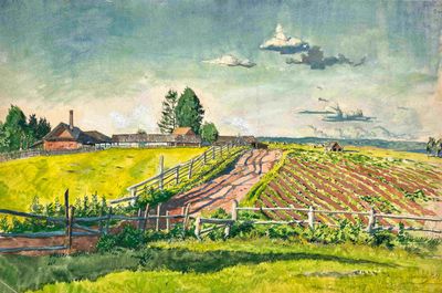 NIKOLAI BENOIS (1901-1988) A summer day at a farm, 1917