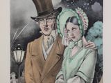 a painting of a man and a woman standing next to each other